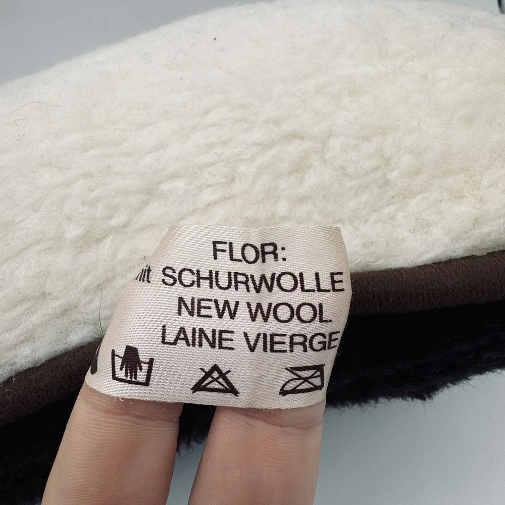 VTG New Wool Throw Pillow Sherpa‎ Schurwolle Laine Vierge Dalmatians Dogs Brown